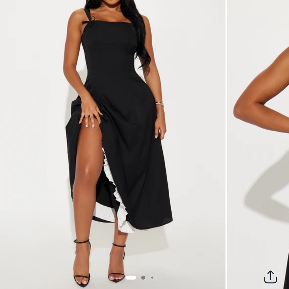 Elegant Black and White Dress